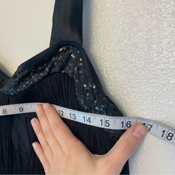 Weissman dance costume black flapper fringe dress Roaring 20'S 10544 LA adult - Picture 8 of 11